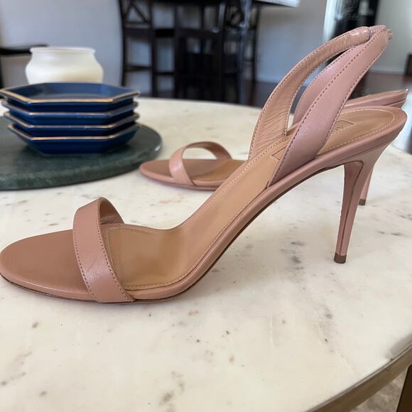 Aquazzura Shoes - Aquazurra So Nude 85 mm Womens Sz 40.5 EU Slingback Nude Heeled Sandals